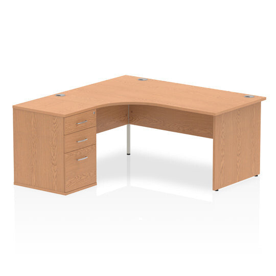 Dynamic Impulse Panel End Crescent Desk Workstation