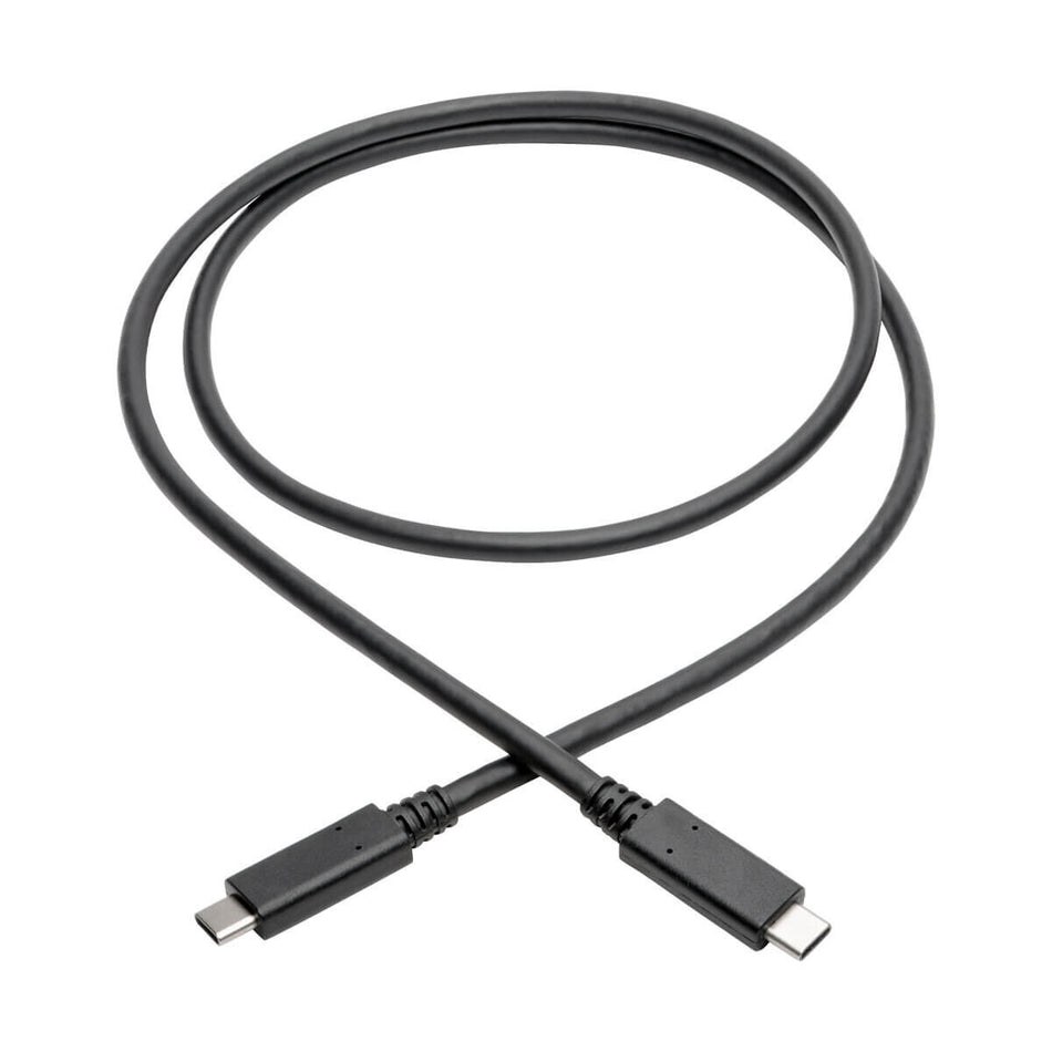 Tripp Lite U420-003-G2-5A USB-C Cable (M/M) - USB 3.2, Gen 2 (10 Gbps), 5A (100W) Rating, Thunderbolt 3 Compatible, 3 ft. (0.91 m)