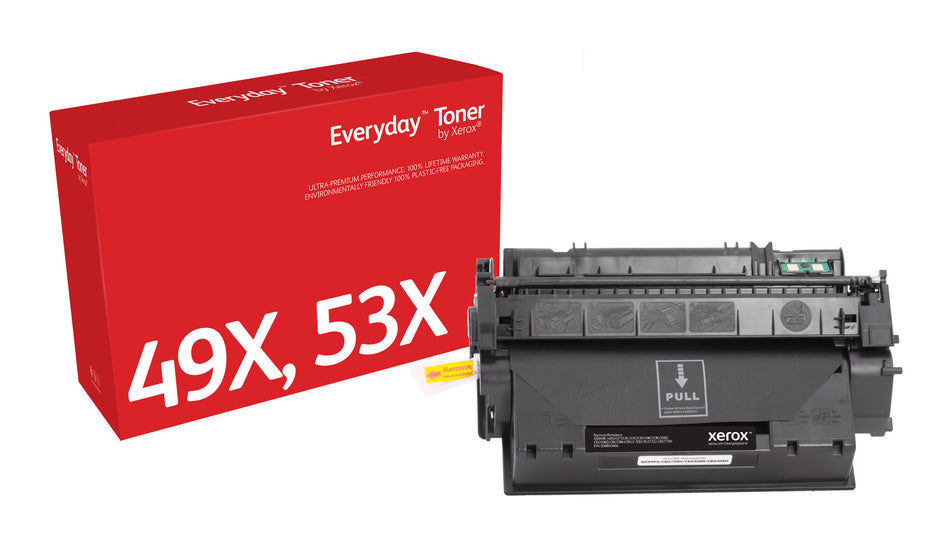 Everyday ™ Black Toner by Xerox compatible with HP 49X 53X (Q5949X/ Q7553X), High capacity