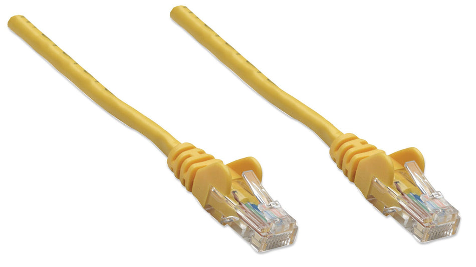 Intellinet Network Patch Cable, Cat5e, 2m, Yellow, CCA, U/UTP, PVC, RJ45, Gold Plated Contacts, Snagless, Booted, Lifetime Warranty, Polybag