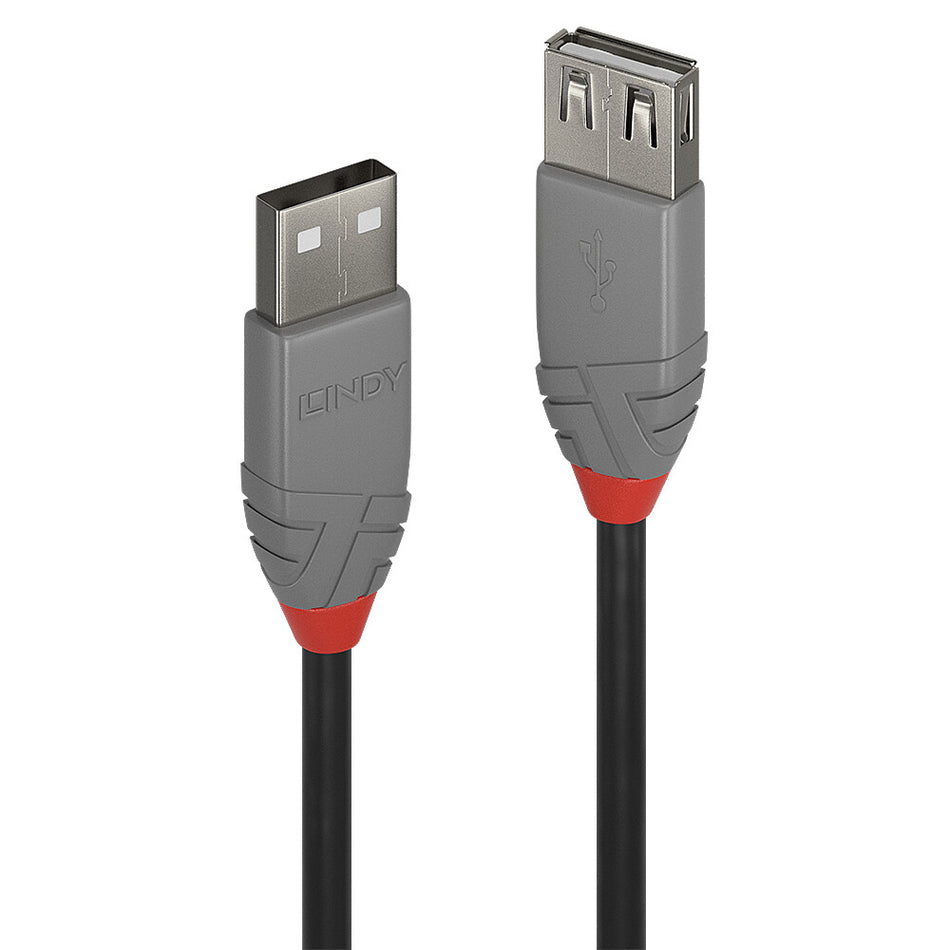 Lindy 2m USB 2.0 Type A Extension Cable, Anthra Line