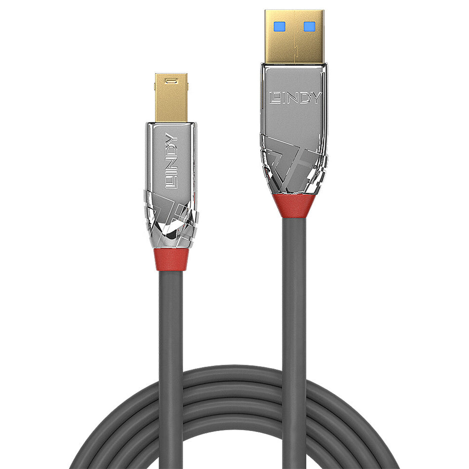 Lindy 2m USB 3.2 Type A to B Cable, 5Gbps, Cromo Line