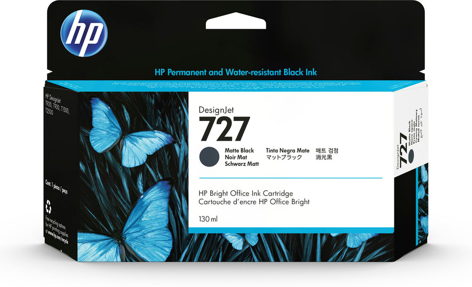 HP 727 130-ml Matte Black DesignJet Ink Cartridge