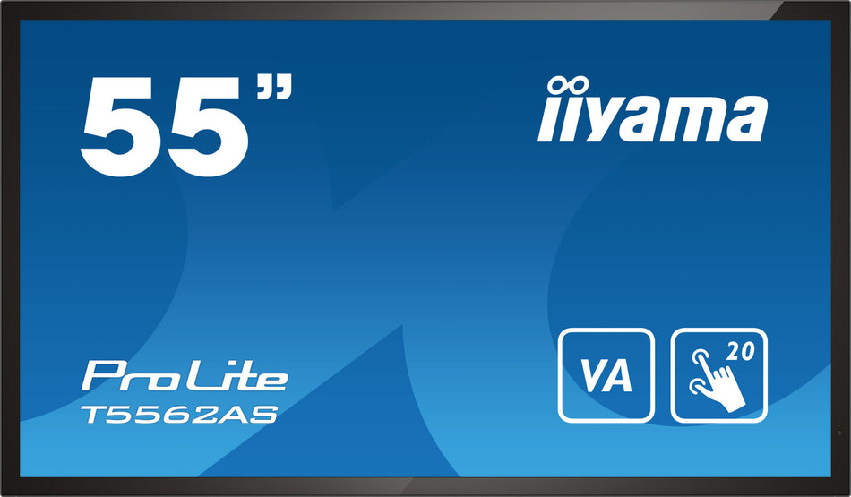 iiyama T5562AS-B1 Signage Display Interactive flat panel 138.7 cm (54.6") VA 500 cd/m² 4K Ultra HD Black Touchscreen Built-in processor Android 8.0 24/7