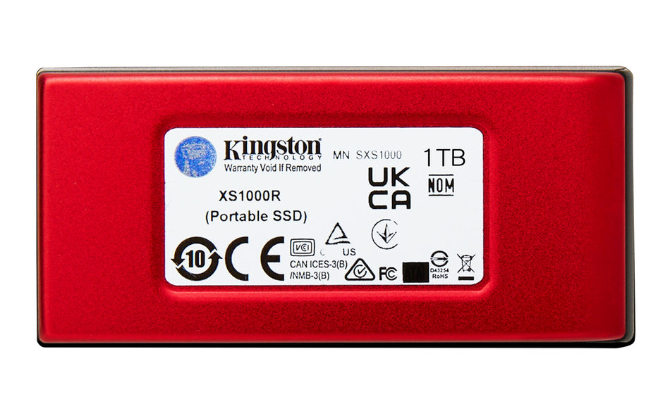 Kingston Technology 1TB XS1000 Red External USB 3.2 Gen 2 Portable Solid State Drive