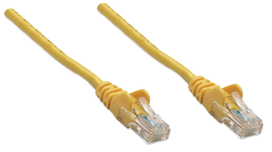 Intellinet Network Patch Cable, Cat5e, 3m, Yellow, CCA, U/UTP, PVC, RJ45, Gold Plated Contacts, Snagless, Booted, Lifetime Warranty, Polybag