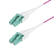 StarTech.com 3m (10ft) LC to LC (UPC) OM4 Multimode Fiber Optic Cable, Erika Violet, 50/125µm, 40G/100G, LOMMF/VCSEL, Uniboot Fiber Jumper Cord, OFNR Riser Rated