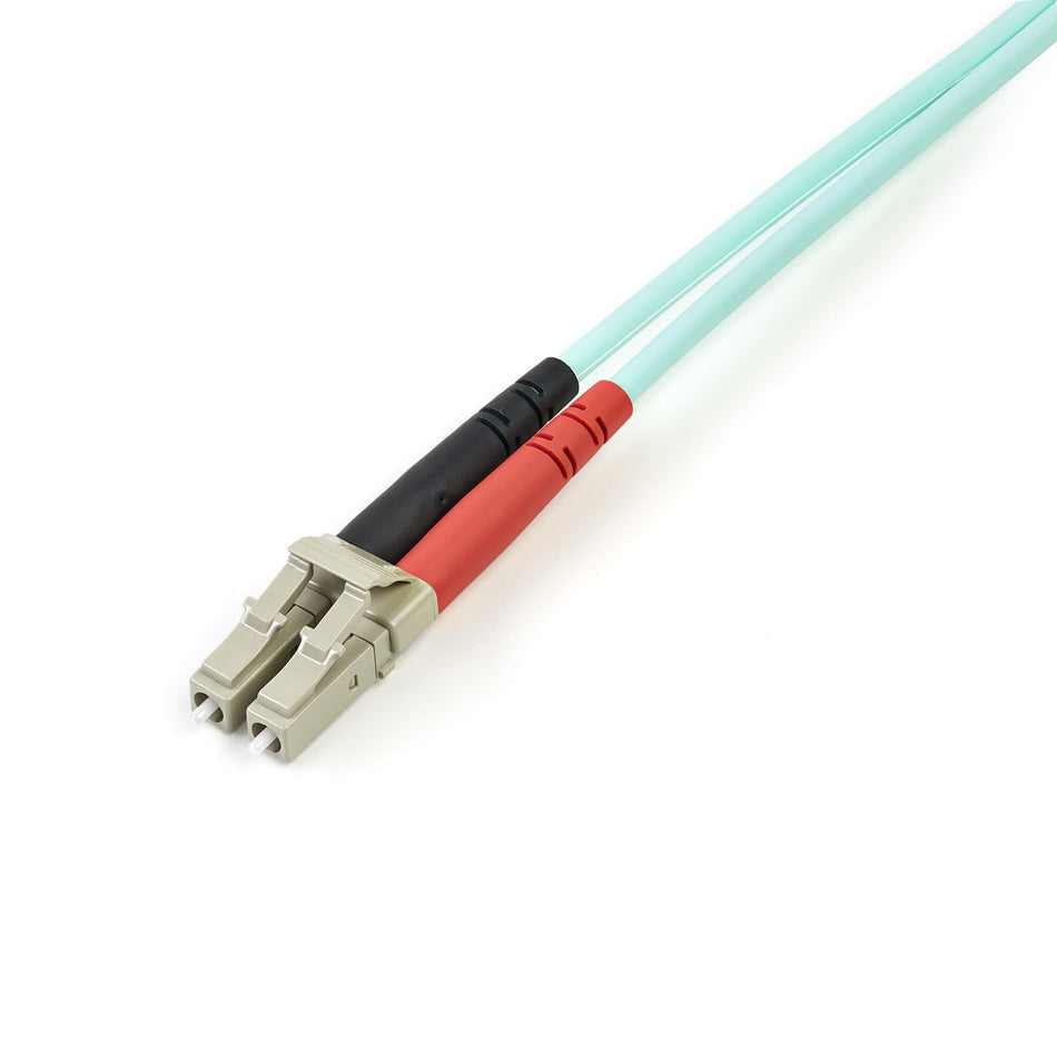 StarTech.com 5m (16.4ft) LC/UPC to LC/UPC OM3 Multimode Fiber Optic Cable, Full Duplex 50/125µm Zipcord Fiber Cable, 100G, Low Insertion Loss, LSZH Fiber Jumper Cord