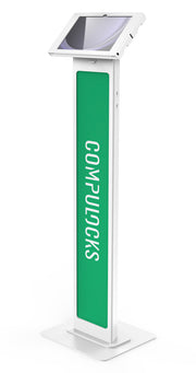 Compulocks Galaxy Tab A9+/A11+ Apex Enclosure Brandable Floor Stand - White