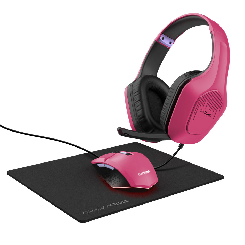 Trust GXT 790 Headset Wired Head-band Gaming Black, Pink