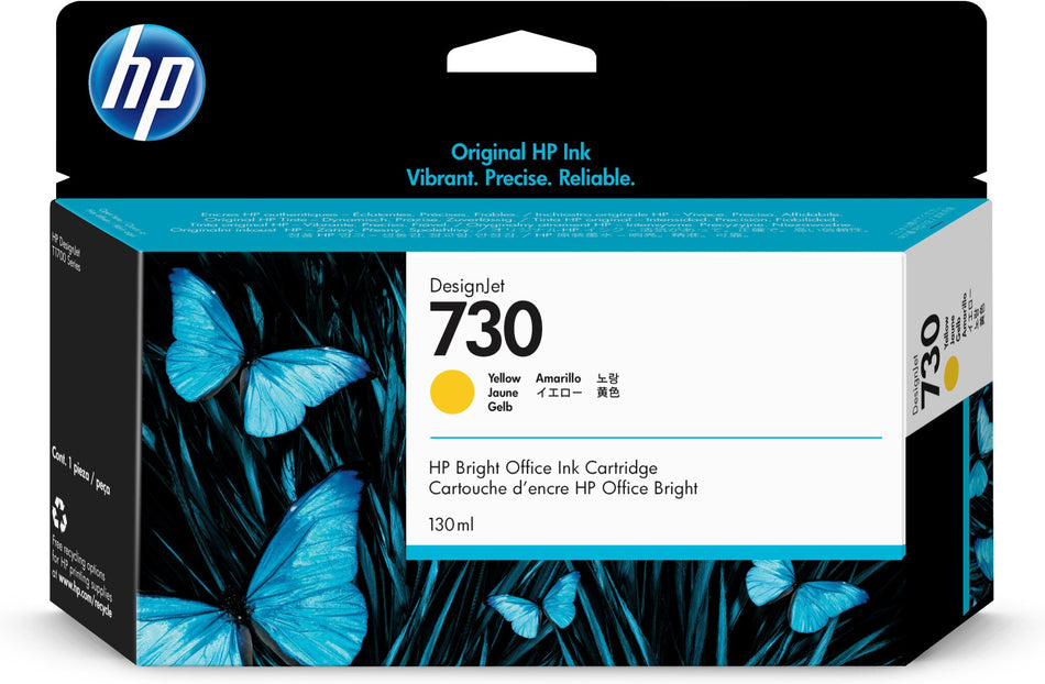 HP 730 130-ml Yellow DesignJet Ink Cartridge