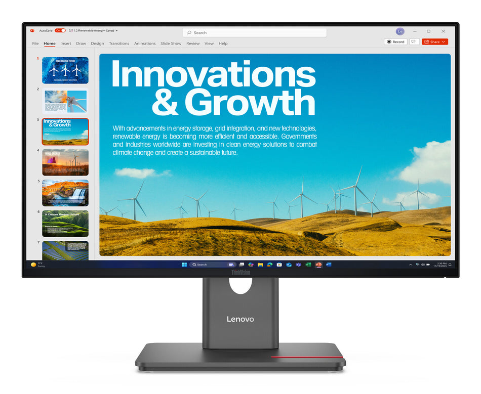 Lenovo ThinkVision P24QD-40 computer monitor 2560 x 1440 pixels Wide Quad HD LED Black