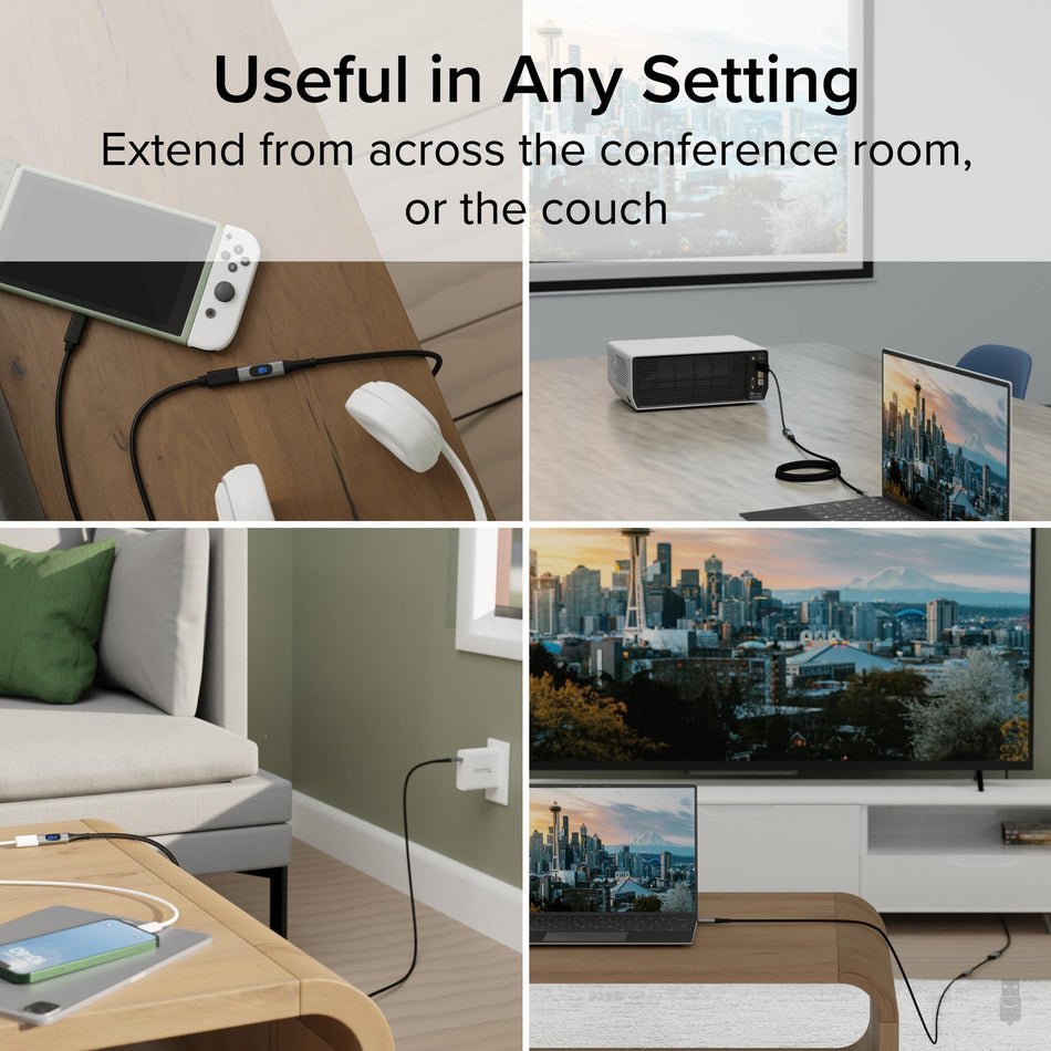Plugable Technologies USB C Extension Cable 3.3 Ft, Digital Power Meter Tester for Monitoring USB-C Connections, Supports Fast Charging up to 240W, 4K 60Hz Display, 10Gbps Data, Digital Multimeter Tester