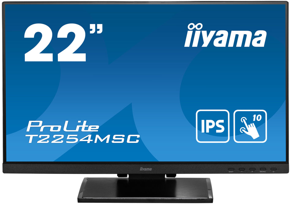 iiyama ProLite 21.5” P-CAP 10pt touch screen featuring IPS panel technology and Anti Glare coating