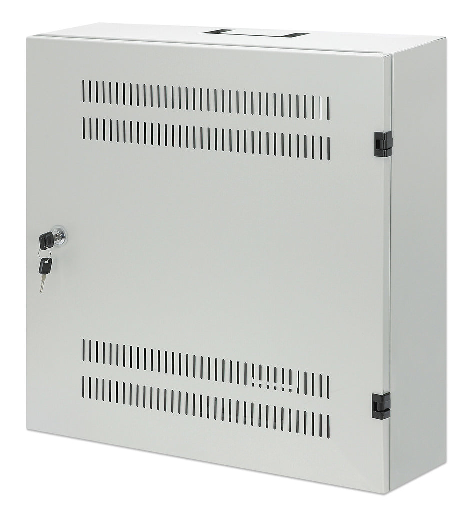 Intellinet Low-Profile 19" Wall Mount Cabinet with 4U Horizontal and 2U Vertical Rails Slim, Space-saving Enclosure with Only 170 mm (6.7 in.) Depth, Ideal for AV, Multimedia and Surveillance Applications, Assembled, Gray RAL 7035