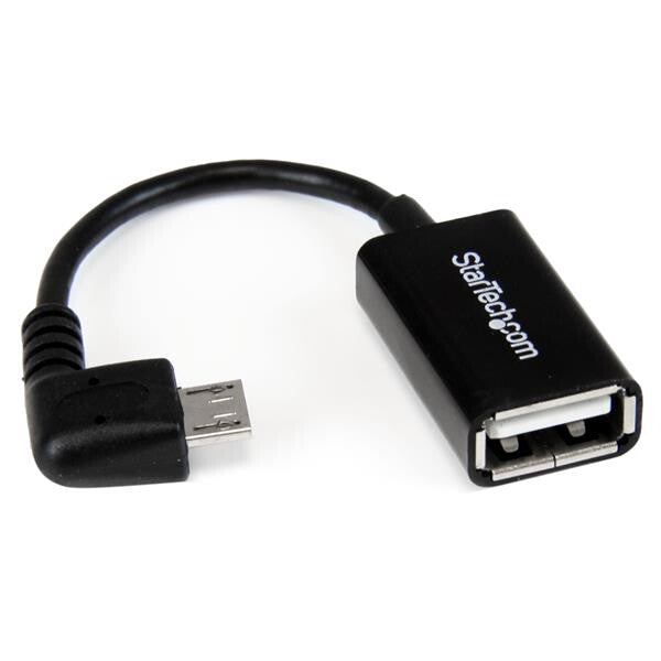 StarTech.com 5in Right Angle Micro USB to USB OTG Host Adapter M/F