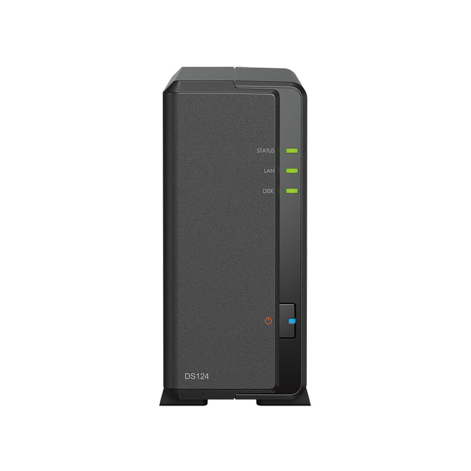 Synology DiskStation DS124 + 1 x HAT3300 8TB NAS Desktop Realtek RTD1619B 1 GB DDR4 HDD DiskStation Manager Black