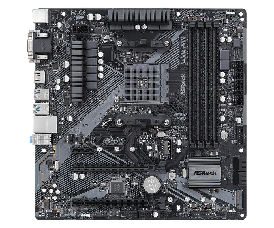 Asrock B450M Pro4 R2.0 AMD B450 Socket AM4 micro ATX