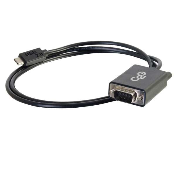 C2G USB 2.0 USB-C to DB9 Serial RS232 Adapter Cable - USB / serial cable - Black