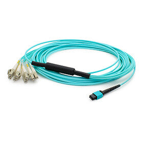 AddOn Networks 5m, MPO/4xLC InfiniBand/fibre optic cable Turquoise