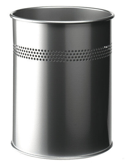 Durable Waste basket 15 L Round Metal Metallic