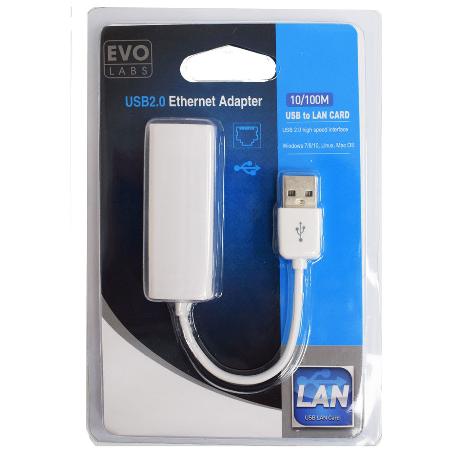 Evo Labs NPEVO-SB2ETH cable gender changer RJ-45 USB Type-A White