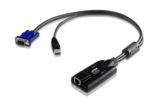 ATEN USB - VGA to Cat5e/6 KVM Adapter Cable (CPU Module), with Virtual Media Support