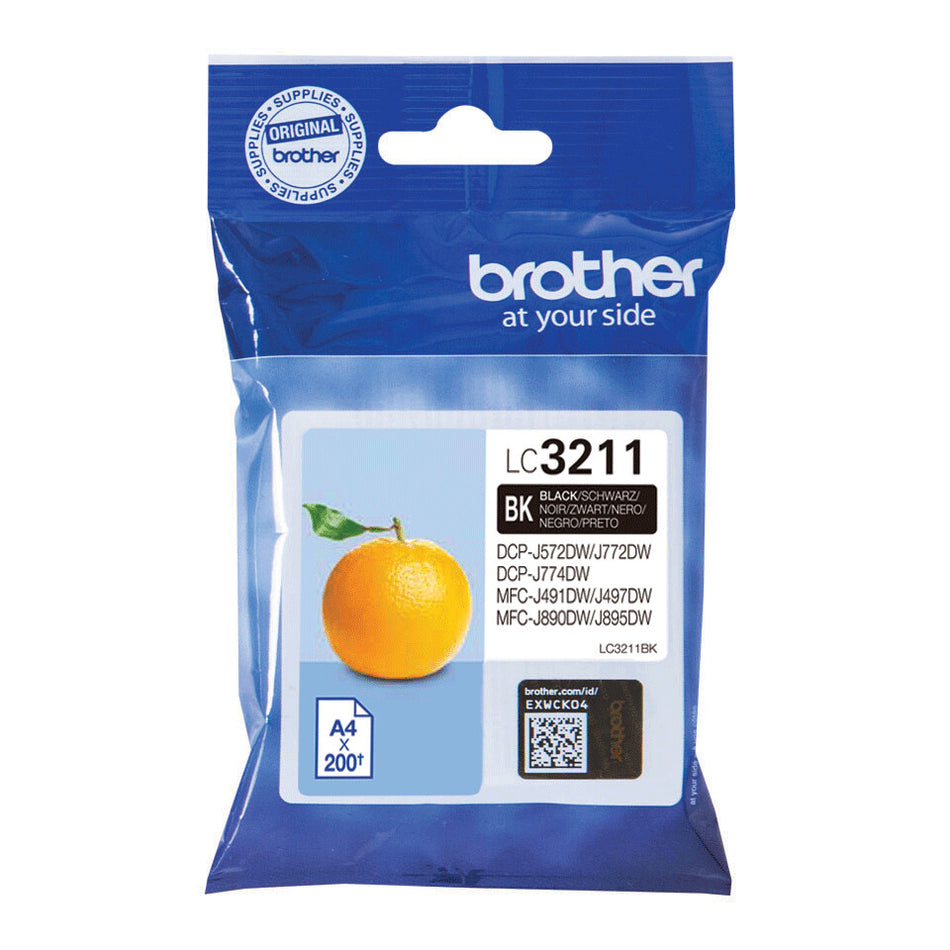 Brother LC3211BK ink cartridge 1 pc(s) Original Standard Yield Black
