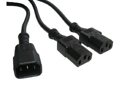 Cables Direct RB-335W power cable Black C14 coupler 2 x C13 coupler