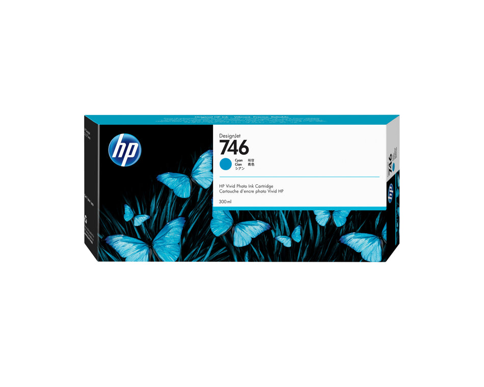 HP 746 300-ml Cyan DesignJet Ink Cartridge