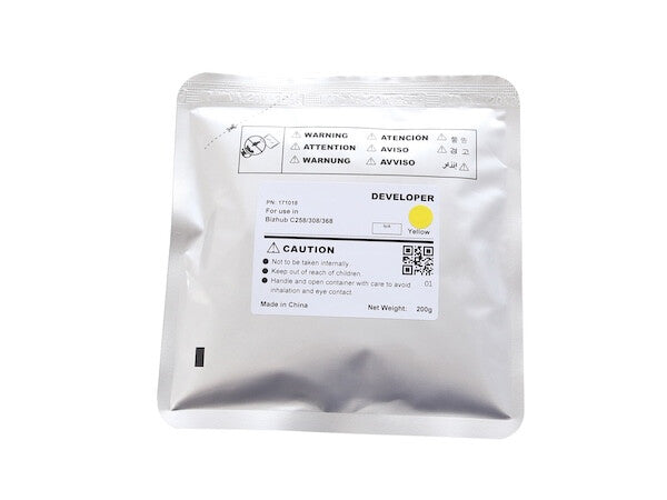 Data Direct Konica Minolta C258/C308/368 Developer Bag Only Yellow For A7U408D DV313Y