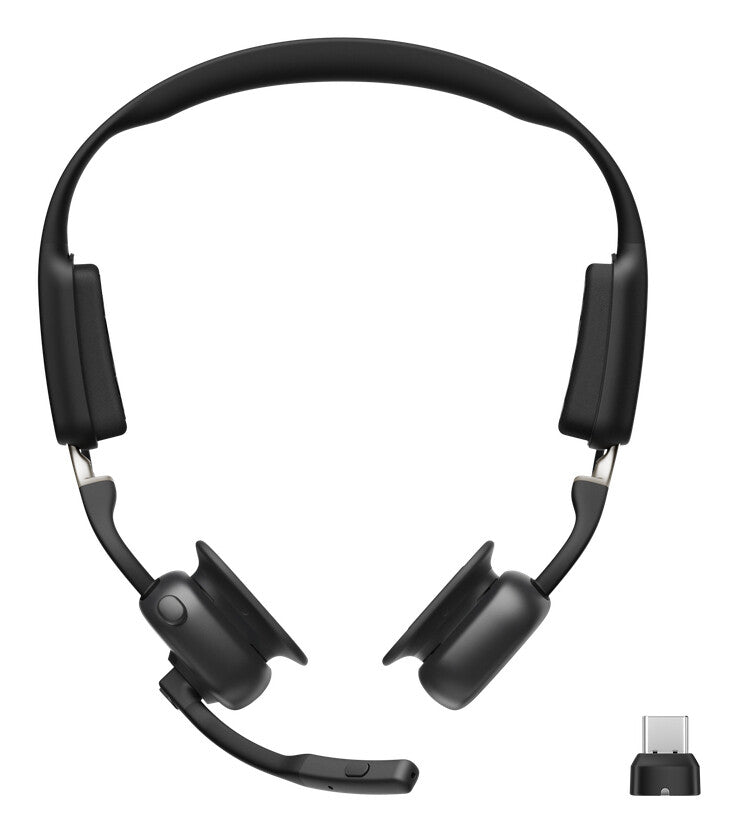 SHOKZ OpenMeet UC Wireless Bluetooth Bone Conduction Videoconferencing Headset with USB-C adapter