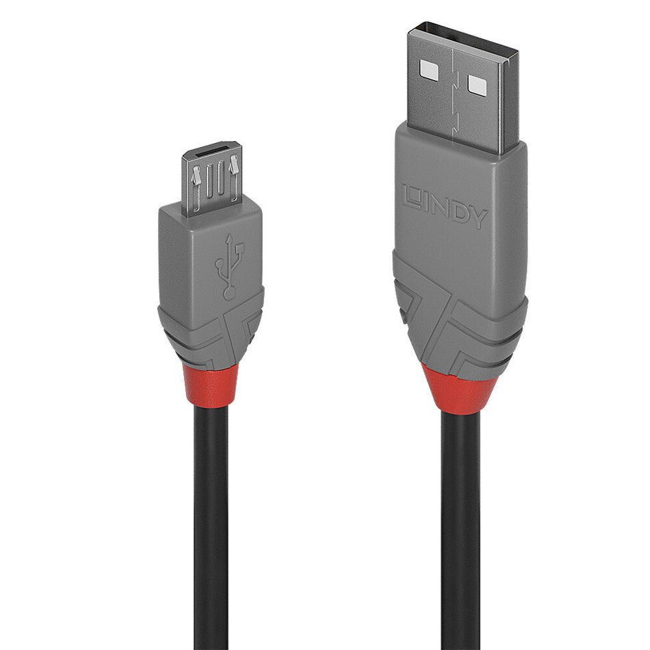 Lindy 0.2m USB 2.0 Type A to Micro-B Cable, Anthra Line