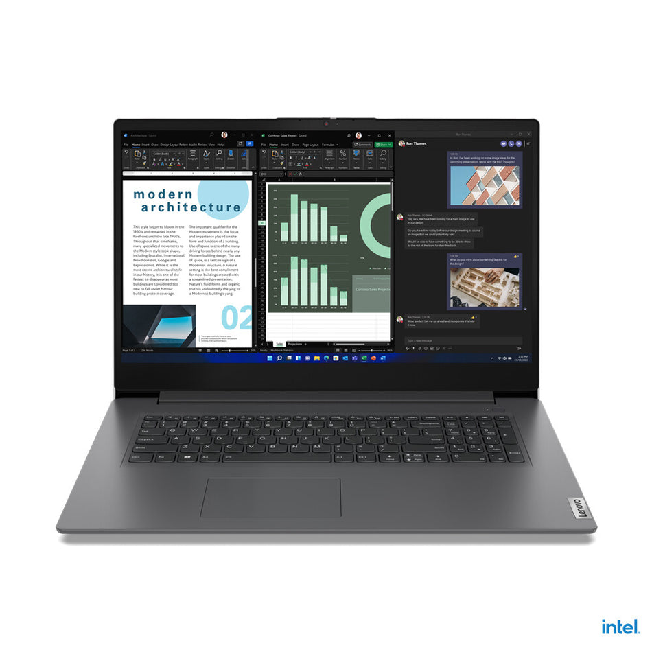 Lenovo V17 G4 IRU Intel® Core™ i5 i5-1335U Laptop 43.9 cm (17.3") Full HD 8 GB DDR4-SDRAM 256 GB SSD Wi-Fi 6 (802.11ax) Windows 11 Pro UK English Grey