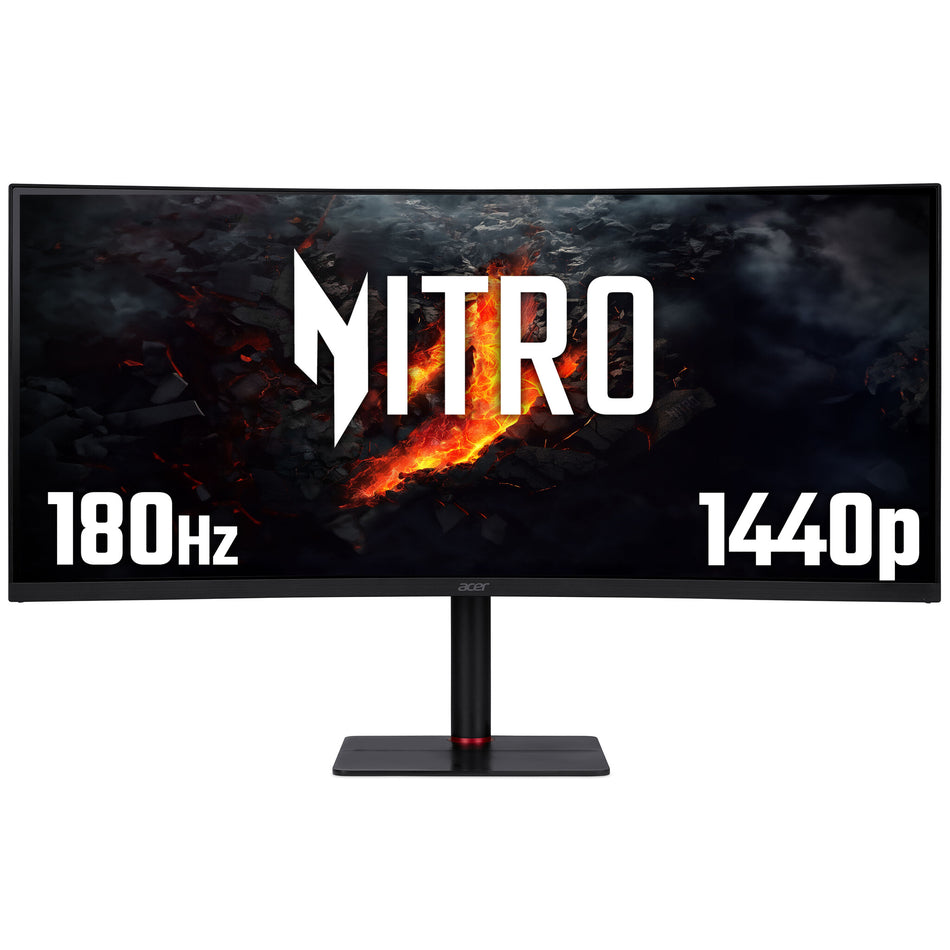 Acer Nitro XV5 Nitro XV345CURV3 curved ultra-wide gaming monitor - 34", 21:9, 1000R curve, UltraWide Quad HD, 180Hz, 0.5ms, AdaptiveSync, HDR 10, HDMI, DP & USB-C