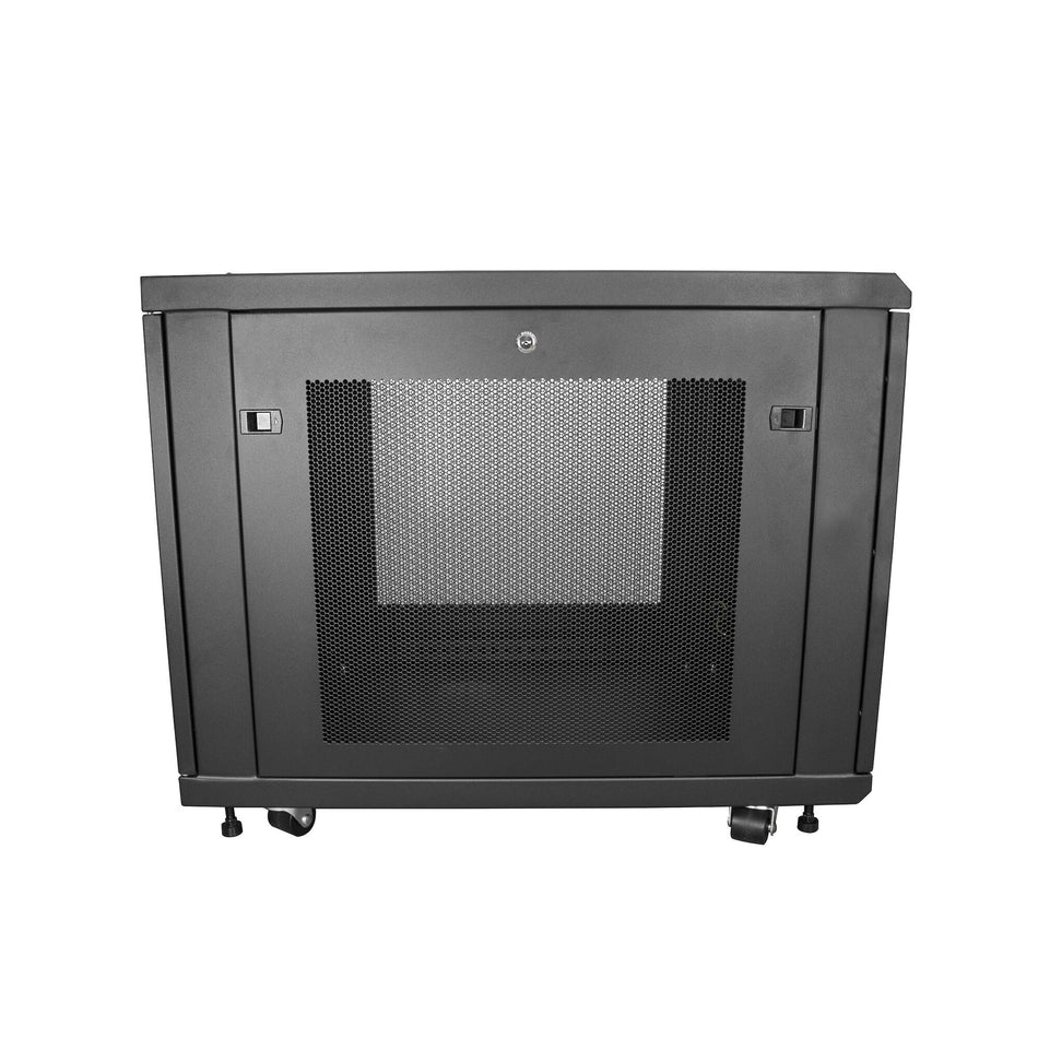 StarTech.com 4-Post 12U Server Rack Cabinet, Lockable 19" Data Rack Cabinet for Computer / AV / IT Equipment, Office / Home Network Rack with Casters & Adjustable Mounting Rails