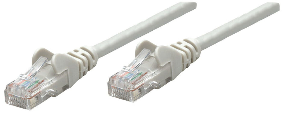 Intellinet Network Patch Cable, Cat6A, 0.25m, Grey, Copper, S/FTP, LSOH / LSZH, PVC, RJ45, Gold Plated Contacts, Snagless, Booted, Lifetime Warranty, Polybag