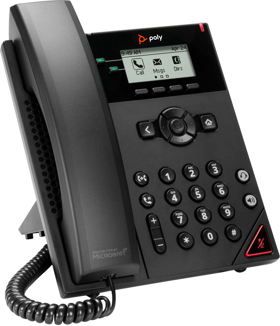 POLY VVX 150 2-Line IP Phone and PoE-enabled