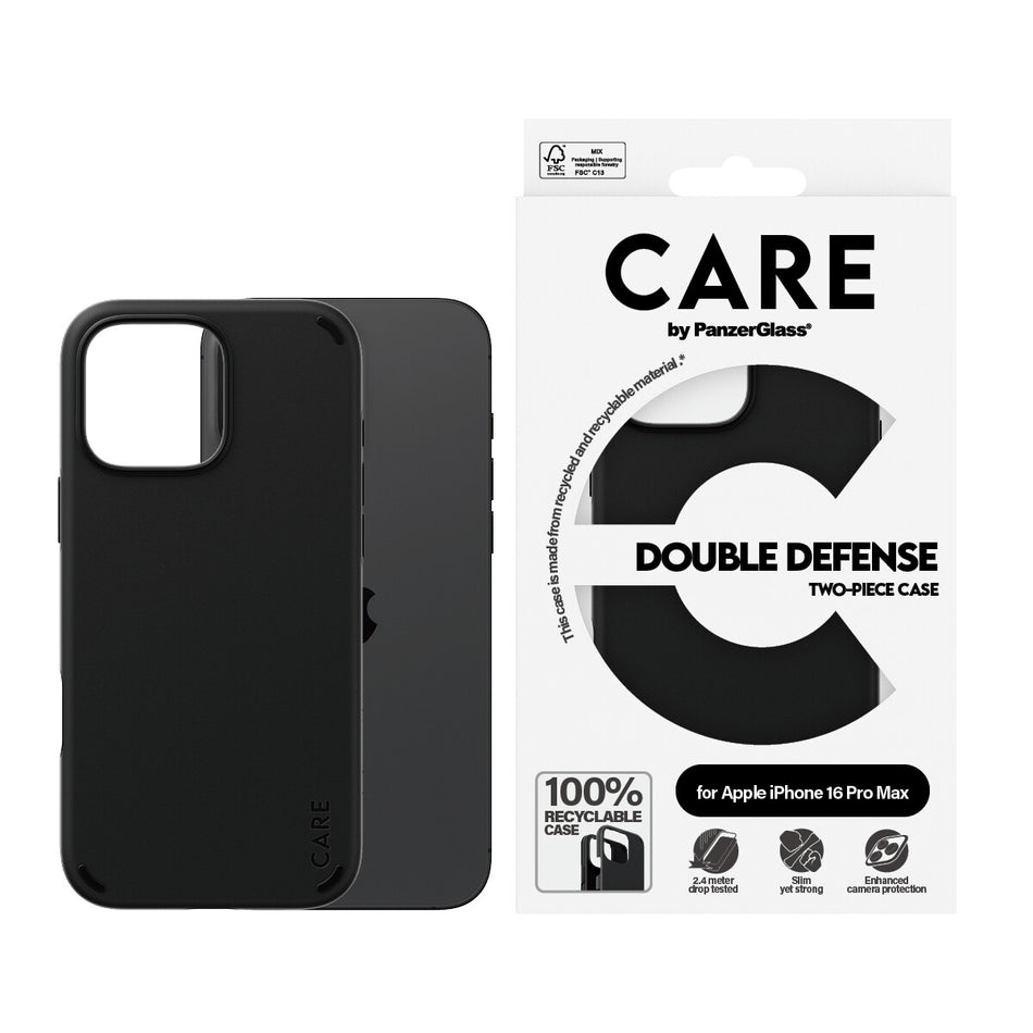 PanzerGlass CARE by ® Feature Case Double Defense Black iPhone 16 Pro Max