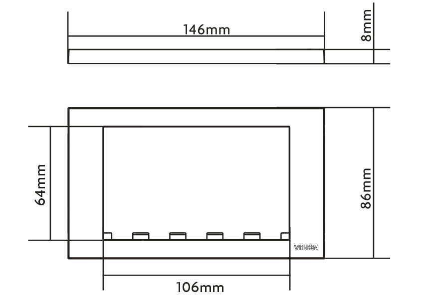 Vision TC3 SURR2G wall plate/switch cover White