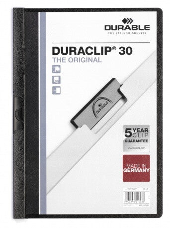 Durable Duraclip 30 report cover PVC Black, Transparent