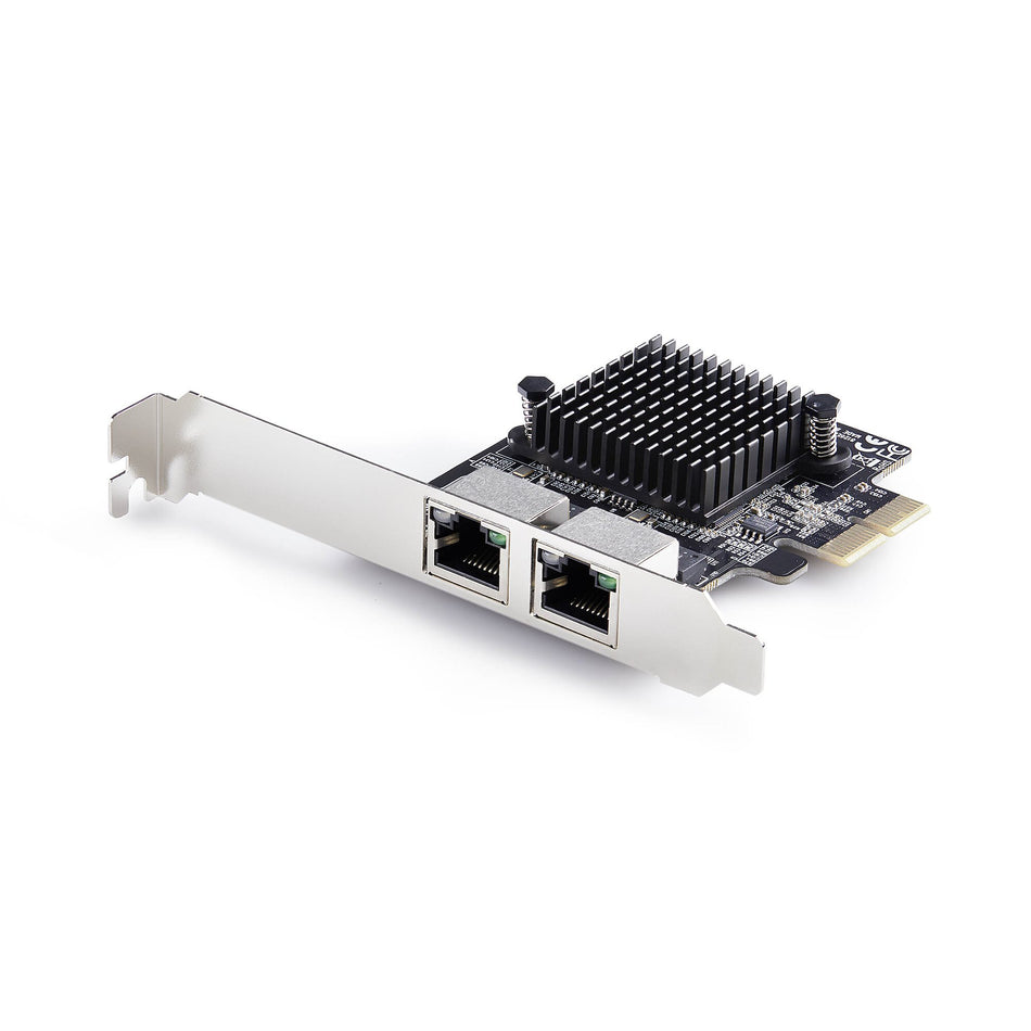 StarTech.com 2-Port 5G Gigabit PCIe Network Adapter Card, 5G/2.5G/1G/100M/10M PCI Express LAN Card, Realtek RTL8126, Windows and Linux, TAA Compliant