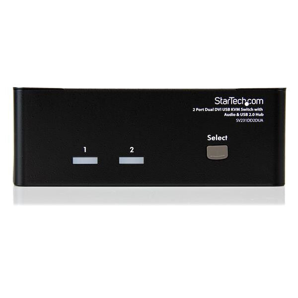 StarTech.com 2 Port Dual DVI USB KVM Switch with Audio & USB 2.0 Hub