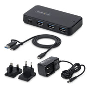 StarTech.com 4-Port USB-C and USB-A Hub, 5Gbps, Self-Powered, 2-in-1 USB-C and USB-A Host Cable, 1x USB-C and 3x USB-A (1x BC 1.2), 36W Power Adapter Included