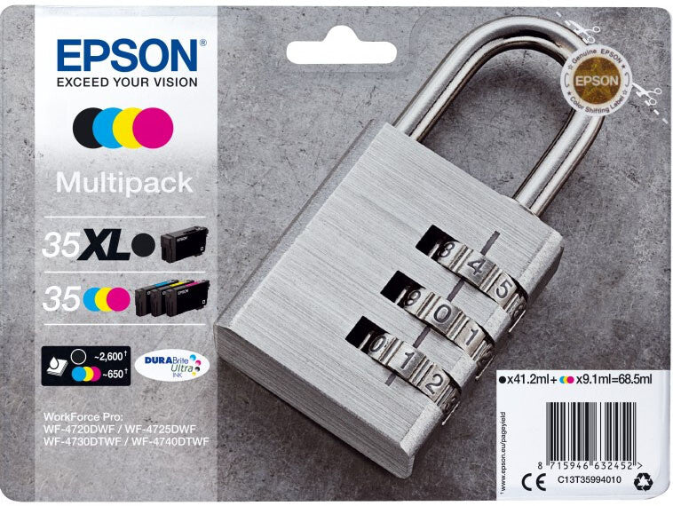 Epson Padlock C13T35994010 ink cartridge 1 pc(s) Original High (XL) Yield Black, Cyan, Magenta, Yellow