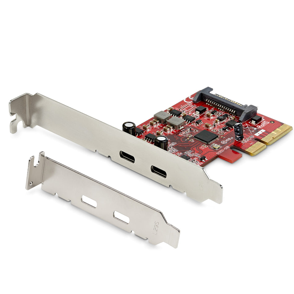 StarTech.com 2-Port USB 3.2 Gen 2 PCIe Card, USB-C 10Gbps SuperSpeed PCI Express 3.0 x4 Controller Card, USB Type-C Adapter Card, Data Only, Windows/macOS/Linux, TAA