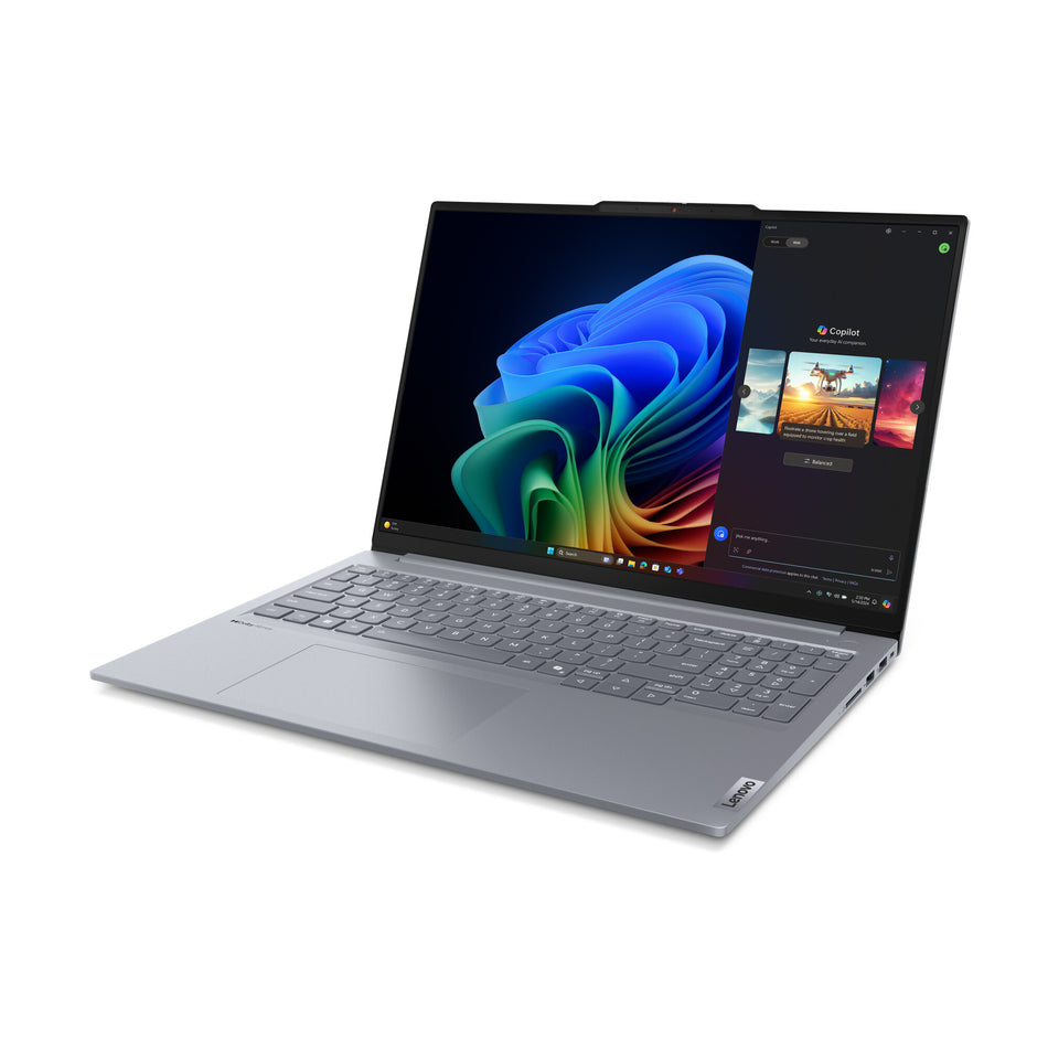 Lenovo ThinkBook 16 G7 QOY Qualcomm Snapdragon X1P-42-100 Laptop 40.6 cm (16") WUXGA 16 GB LPDDR5x-SDRAM 512 GB SSD Wi-Fi 7 (802.11be) Windows 11 Pro Grey