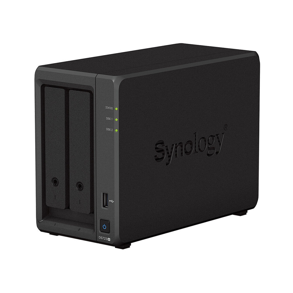 Synology DiskStation DS723+ NAS Desktop Ryzen Embedded R1600 2 GB DDR4 16 TB HDD DiskStation Manager Black