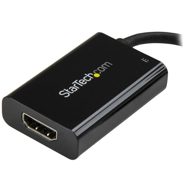 StarTech.com USB C to HDMI 2.0 Adapter with Power Delivery - 4K 60Hz USB Type-C to HDMI Display Video Converter - 60W PD Pass-Through Charging Port - Thunderbolt 3 Compatible - Black