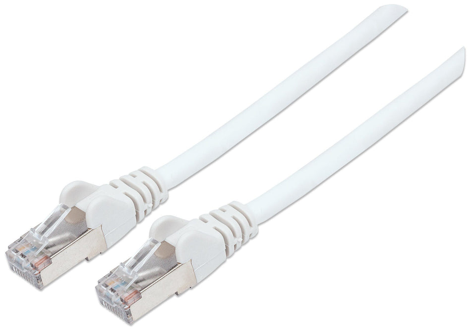 Intellinet Network Patch Cable, Cat6, 0.5m, White, Copper, S/FTP, LSOH / LSZH, PVC, RJ45, Gold Plated Contacts, Snagless, Booted, Lifetime Warranty, Polybag